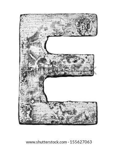 Metal alloy alphabet letter E