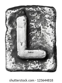 Metal alloy alphabet letter L