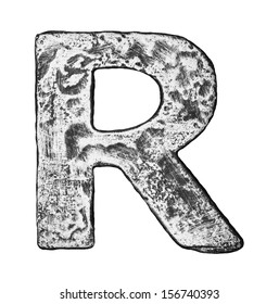 Metal Alloy Alphabet Letter R