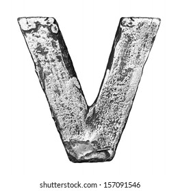 Metal Alloy Alphabet Letter V