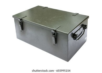 Metal Ammo Crate Isolated On White Background