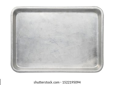 Rectangular Black Baking Tray In Oven Isolated On White Background