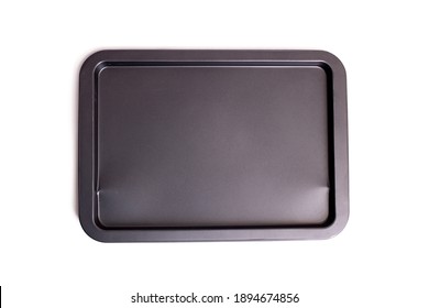 Metal Baking Sheet For Cooking Isolated On A White Background