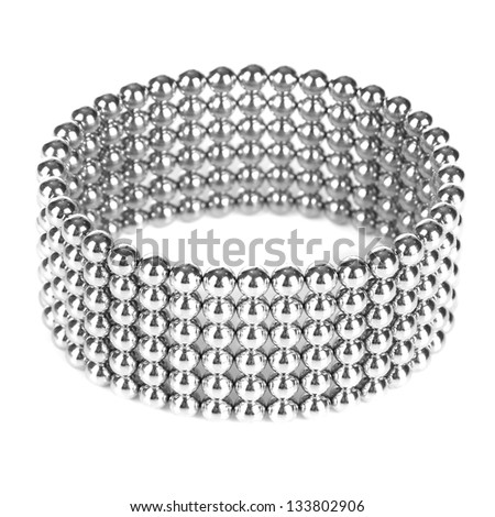 Metal balls of neocube (toy), isolated on white