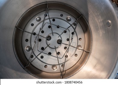 Metal Basket For Canning Jars In The Bottom Of Pressure Cooker