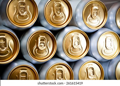 Metal  Beer Cans Background