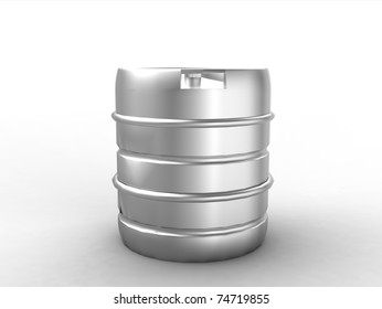 Metal Beer Keg Isolated On White