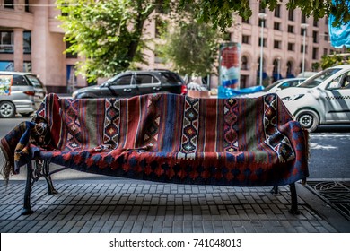 Metal Bench With An Armenian Carpet