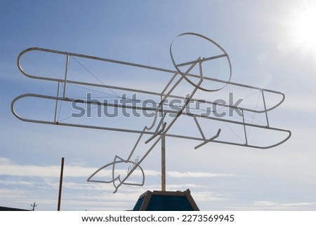 Metal biplane statue in Gander, Newfoundland 