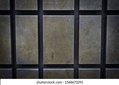 Metal Block Wall found in custom metal fabrication shop. - Shutterstock ID 1568673295