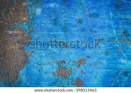 Metal blue grunge old rusty scratched surface texture 