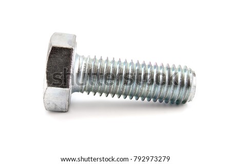 Metal bolt isolated on white background