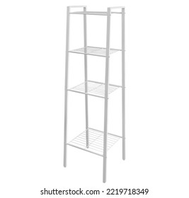 Metal Bookcase. Isolated From The Background. Interior Item