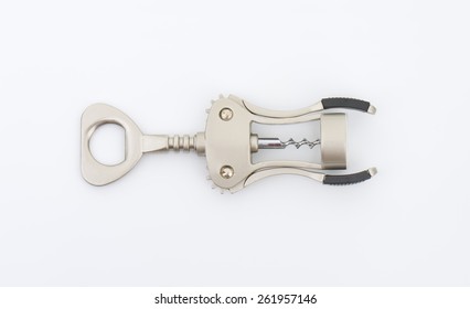 Metal Bottle Opener On White Background