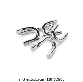 Metal Brain Teaser On White Background