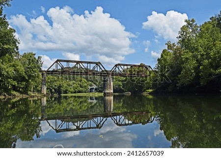 Metal Bridge on the Caney River Tennessee    