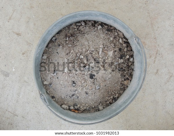 Metal Bucket Full Fireplace Ashes Shot Stock Photo Edit Now