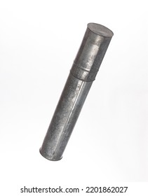 Metal Case Storage Tube On A White Background ,rifle Storage Case