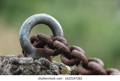 Metal chain going through a ring