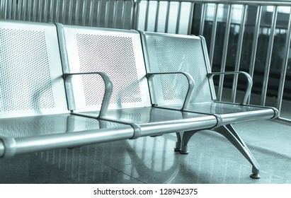 metal chair in the train station - Powered by Shutterstock