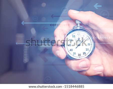 Metal classic Stopwatch in Human Hand