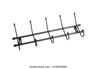 Metal Coat Hanger Isolated On White Background Close Up