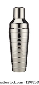 Metal Cocktail Shaker On White Background