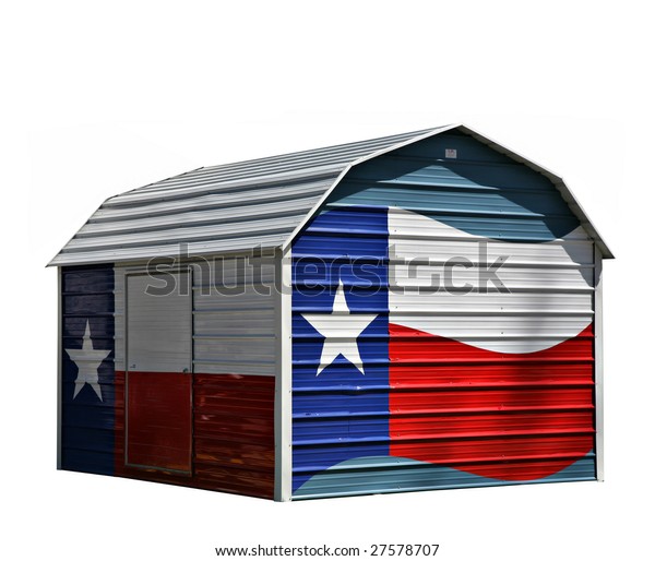 Metal Corrugated Storage Shed Texas Lone Stock Photo Edit Now