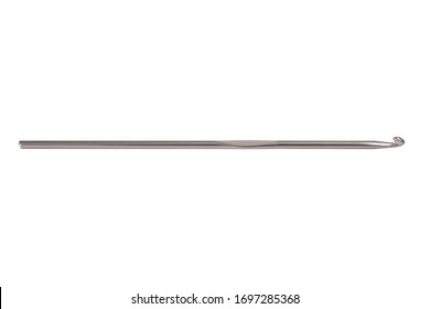 Metal Crochet Hook Isolated On White Background