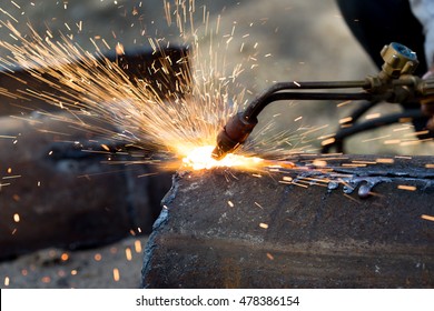 Metal Cutting With Acetylene Torch