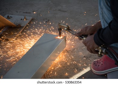 Metal Cutting With Acetylene Torch