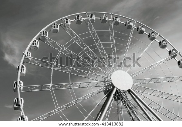 Metal Design Ferris Wheel Attraction Cabins Stock Photo (Edit Now ...