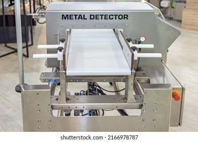 Metal Detector At Conveyor Belt Food Production Factory Safety