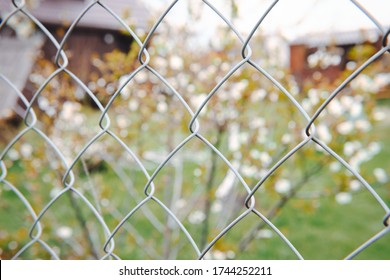 Metal Diamond Mesh Fence. Private Property Fencing.