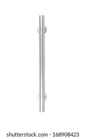 Metal door handle isolated on white background