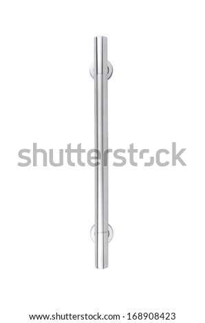 Metal door handle isolated on white background