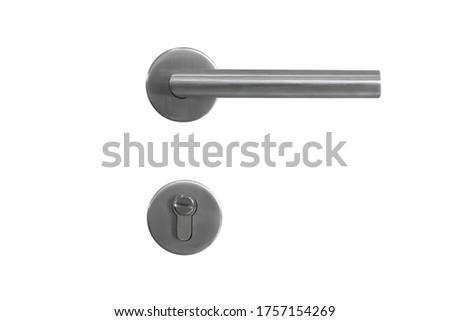 Metal door handle lock isolated on white background isolated on white background