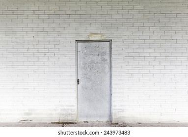 Metal Door Industrial Building Dirty