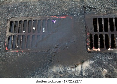 Metal Drain Grates Storm Drains Storm Stock Photo 1972192277 