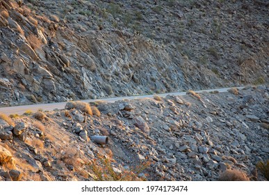 Metal Drainage Culvert Under Road On A Mountain For Storm Water Runoff.