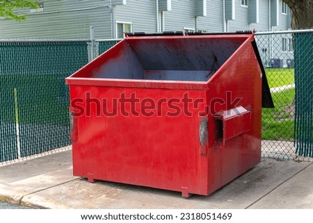 metal durable industrial trash dumpster for outdoor trash red steel ecology scrap removal municipal