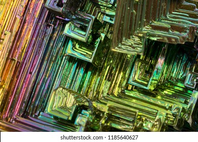 Metal enamel crystal close up