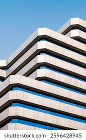 Metal facade window pattern geometry line Architecture details Modern business building 