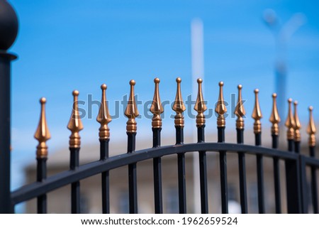 Metal fashion fence. Decorative wrought iron fence