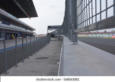 Metal Fence Between Pit Lane And Chang International Circuit