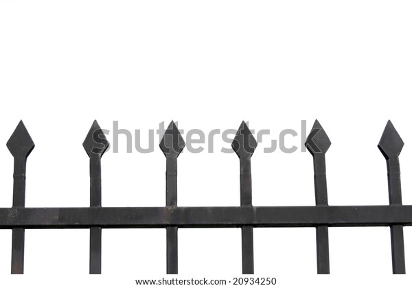 Metal Fence Isolated On White Stock Photo (Edit Now) 20934250