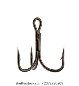 metal fishing hook with spinner, isolated on white background