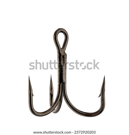 metal fishing hook with spinner, isolated on white background