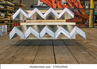 Metal Flashing Roofing Materials On Truck Bed For Delivery