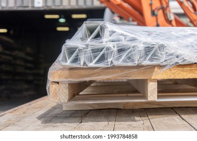 Metal Flashing Roofing Materials On Truck Bed For Delivery